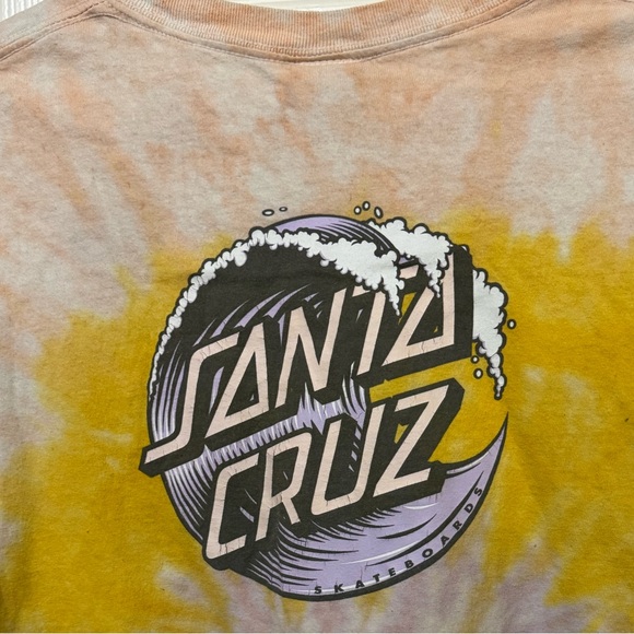 Retro Santa Cruz Skateboards Tie-Dye Men’s XL Skate Aged T-Shirt Yellow SURF - Picture 6 of 6